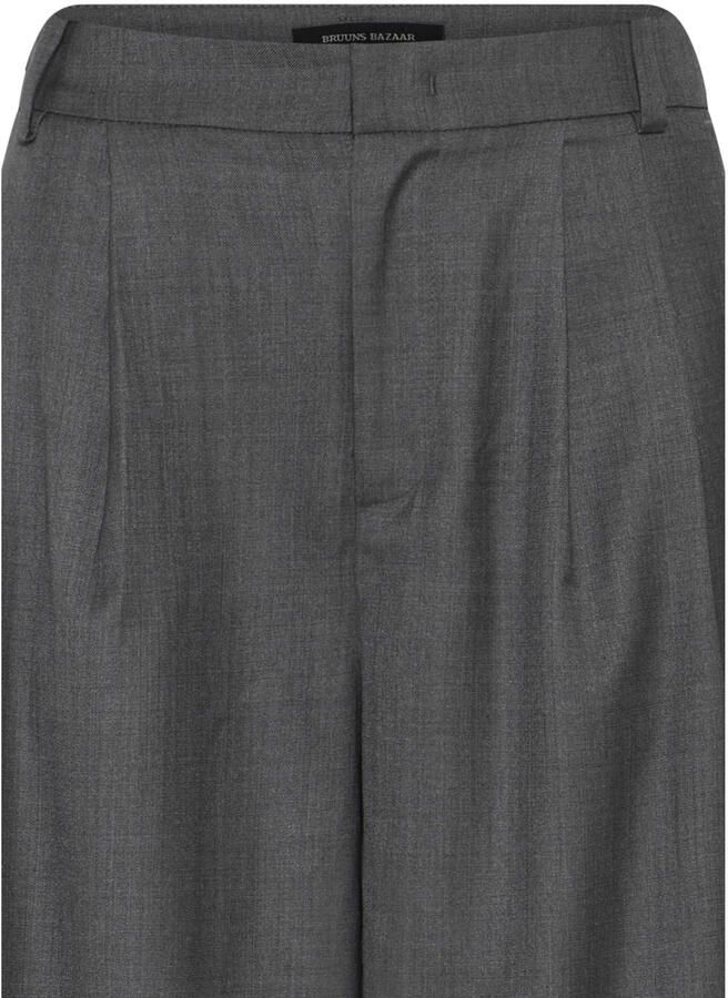 Bruuns Bazaar wide leg regular waist broek grijs - Foto 2