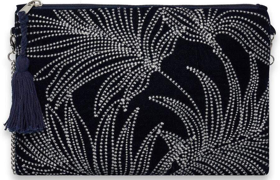 Bulaggi clutch Leaves donkerblauw