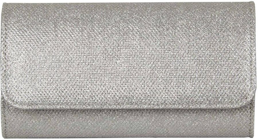 Bulaggi clutch met glitters Dionne zilverkleurig