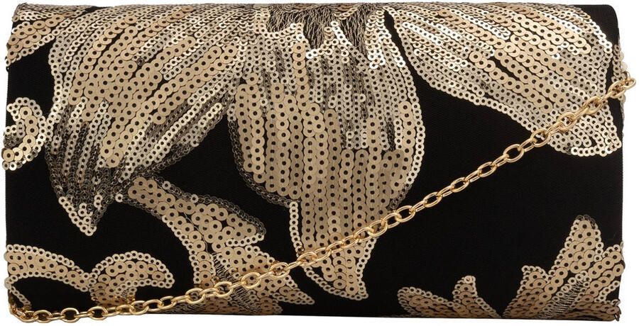 Bulaggi clutch met pailletten Flower zwart goudkleurig - Foto 5
