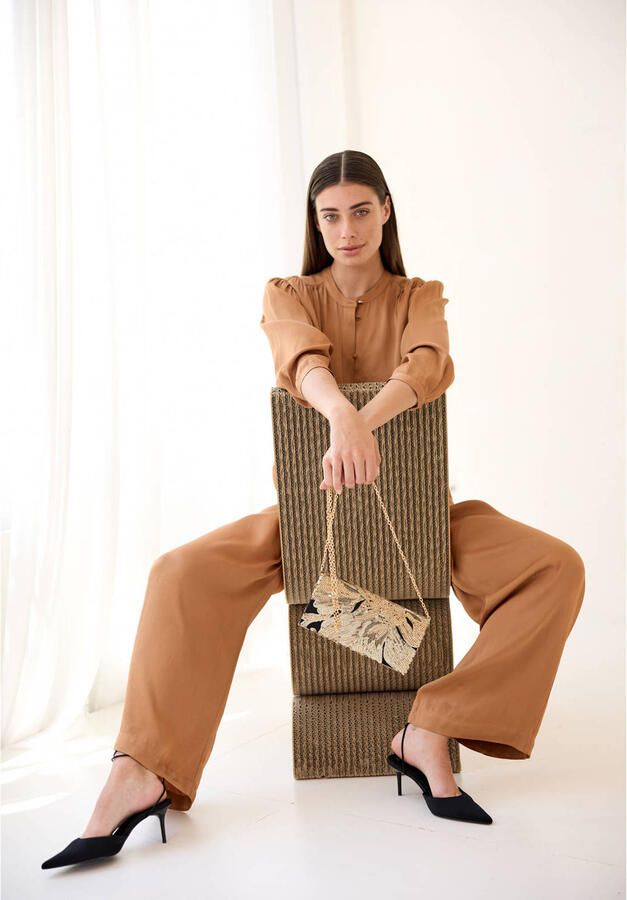 Bulaggi clutch met pailletten Flower zwart goudkleurig - Foto 3