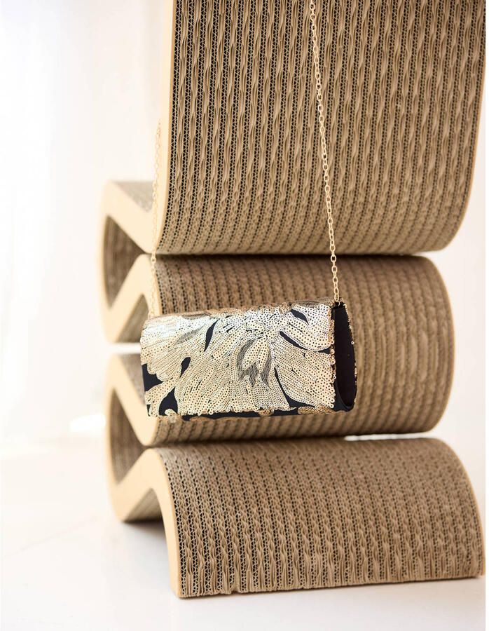 Bulaggi clutch met pailletten Flower zwart goudkleurig - Foto 2