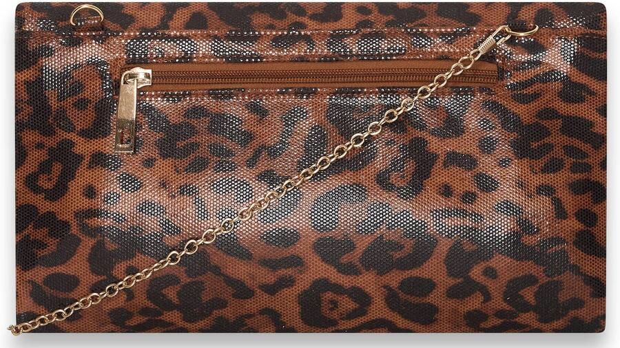 Bulaggi clutch met panterprint Leo Glossy bruin - Foto 3