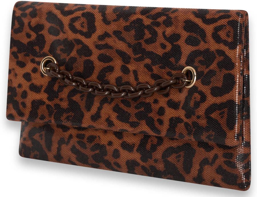 Bulaggi clutch met panterprint Leo Glossy bruin - Foto 2