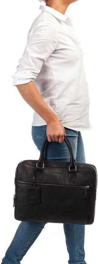 BURKELY 13.3 inch leren laptoptas Antique Avery zwart - Foto 3