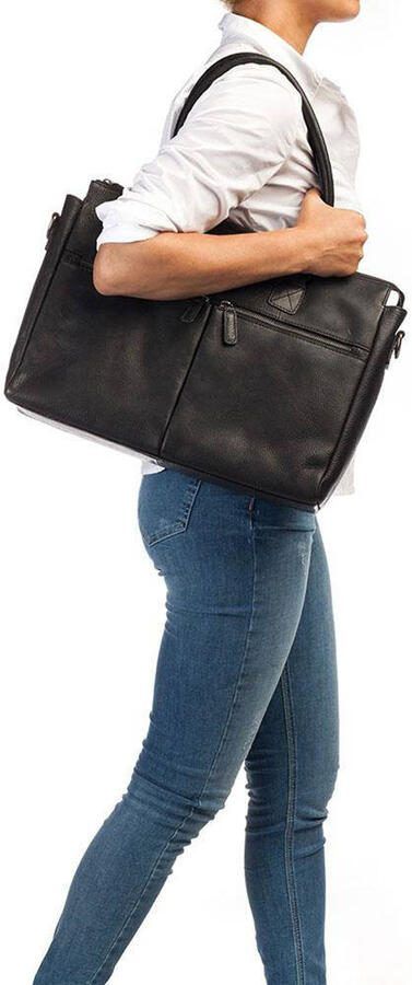 BURKELY 15.6 inch leren laptoptas Antique Avery zwart - Foto 2