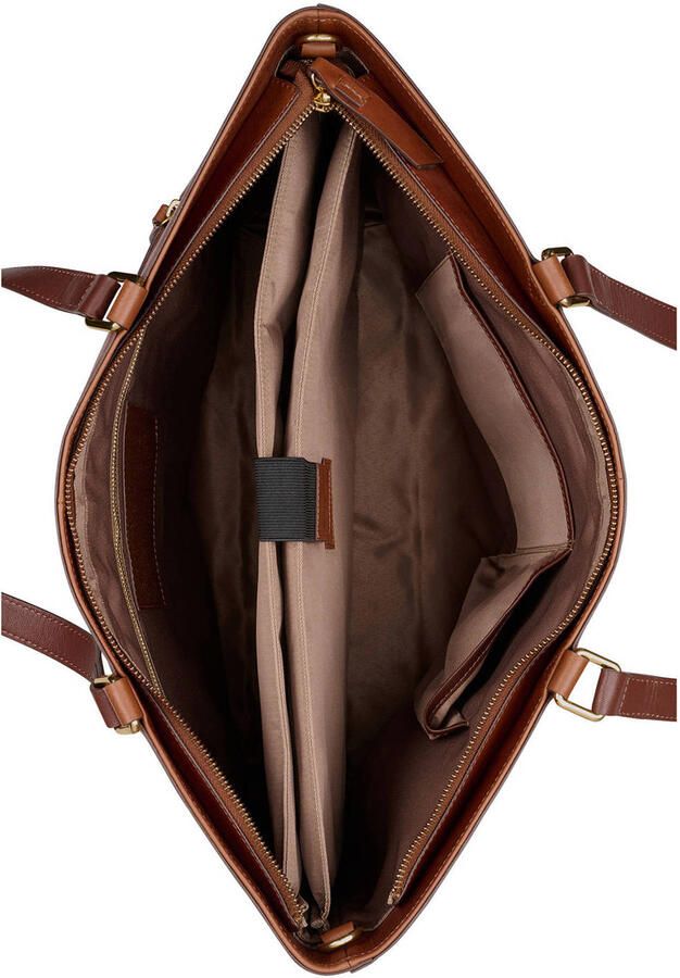 BURKELY 15.6 inch leren shopper Fine Florence cognac