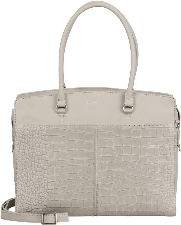 BURKELY 15.6 inch leren werktas Cool Colbie grijs