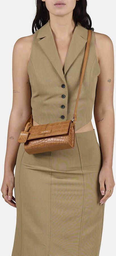BURKELY leren crossbody tas Cool Colbie cognac