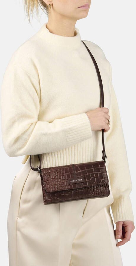 BURKELY leren crossbody tas Cool Colbie donkerbruin