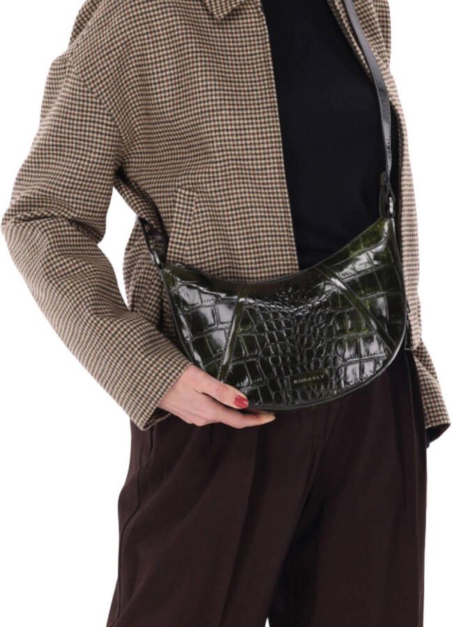 BURKELY leren crossbody tas Cool Colbie kaki