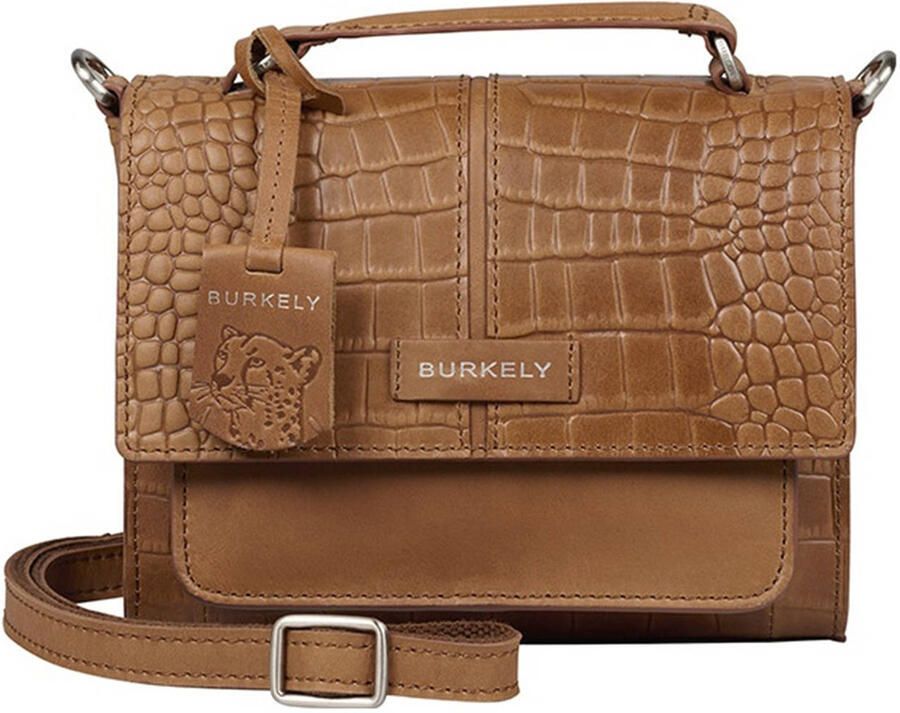 BURKELY leren crossbody tas Cool Colbie met crocoprint cognac - Foto 3