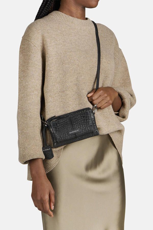 BURKELY leren crossbody tas Cool Colbie met crocoprint zwart - Foto 2