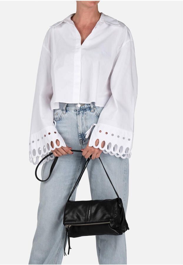 BURKELY leren crossbody tas Nalan zwart