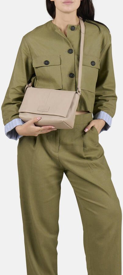 BURKELY leren crossbody tas Soft Skylar beige