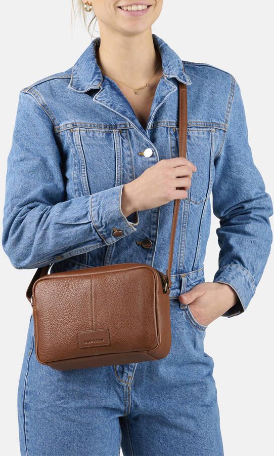 BURKELY leren crossbody tas Soft Skylar bruin