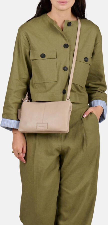 BURKELY leren crossbody tas Soft Skylar grijs