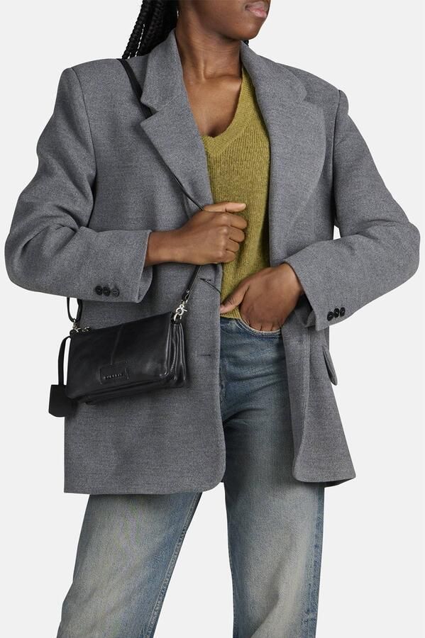 BURKELY leren crossbody tas Soft Skylar zwart