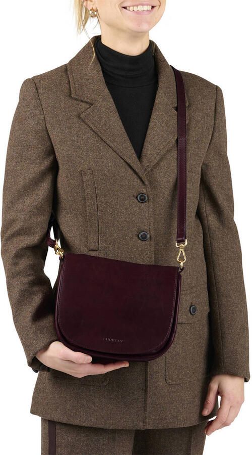 BURKELY leren crossbody tas Vintage Veda donkerood - Foto 3