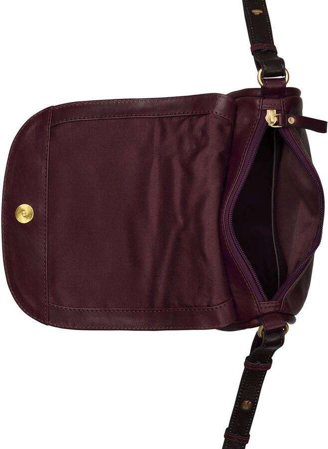 BURKELY leren crossbody tas Vintage Veda donkerood - Foto 2