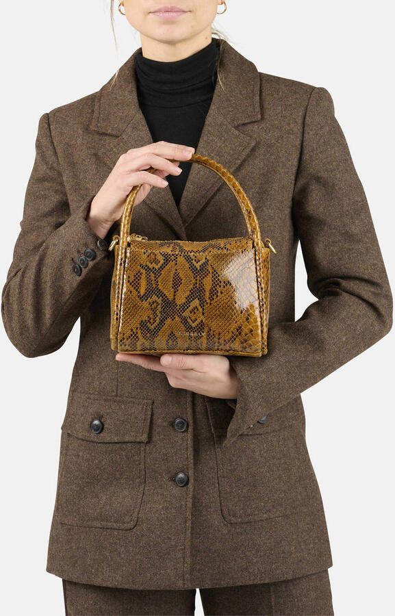 BURKELY leren crossbody tas Vintage Veda oker