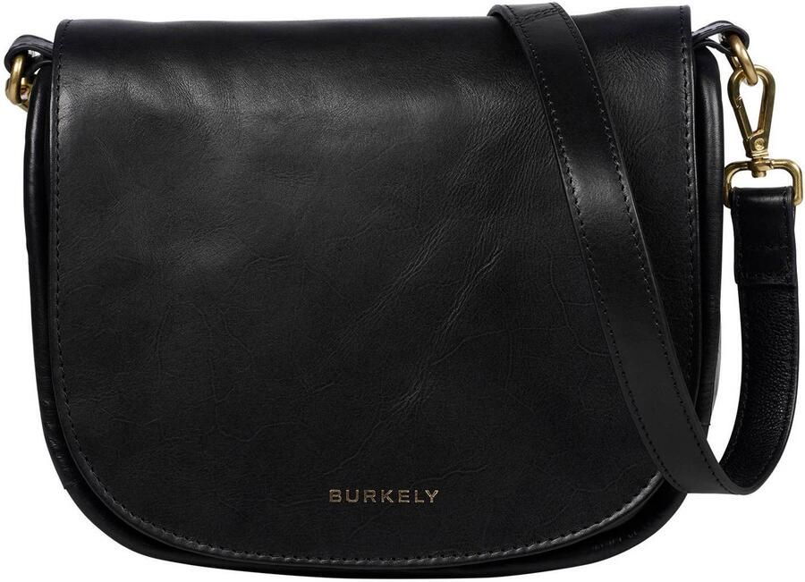BURKELY leren crossbody tas Vintage Veda zwart