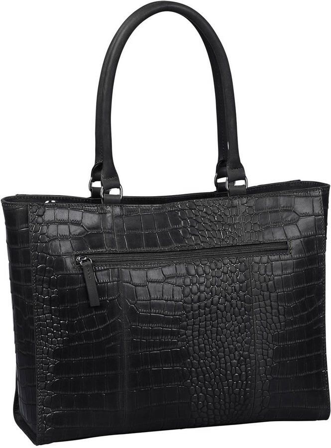 BURKELY leren handtas met laptopvak Cool Colbie zwart