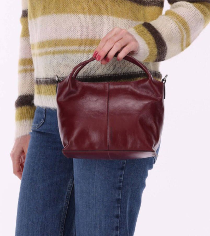BURKELY leren handtas Myra bordeauxrood