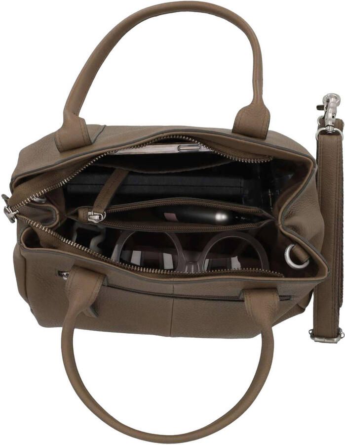 BURKELY leren mini handtas Soft Skylar taupe - Foto 2