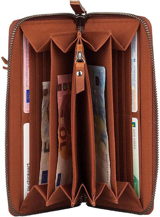 BURKELY leren portemonnee Antique Avery L cognac