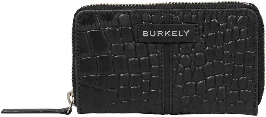 BURKELY leren portemonnee Cool Colbie met crocoprint zwart