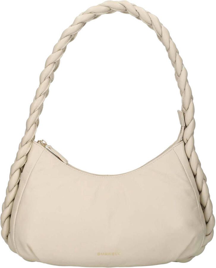 BURKELY leren schoudertas Braidy ecru