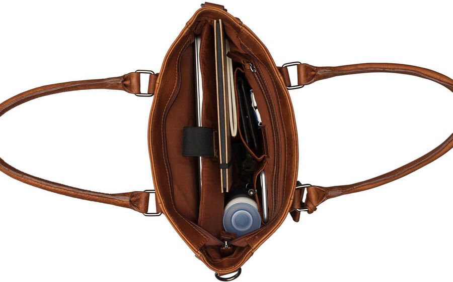 BURKELY leren shopper Antique Avery cognac - Foto 2