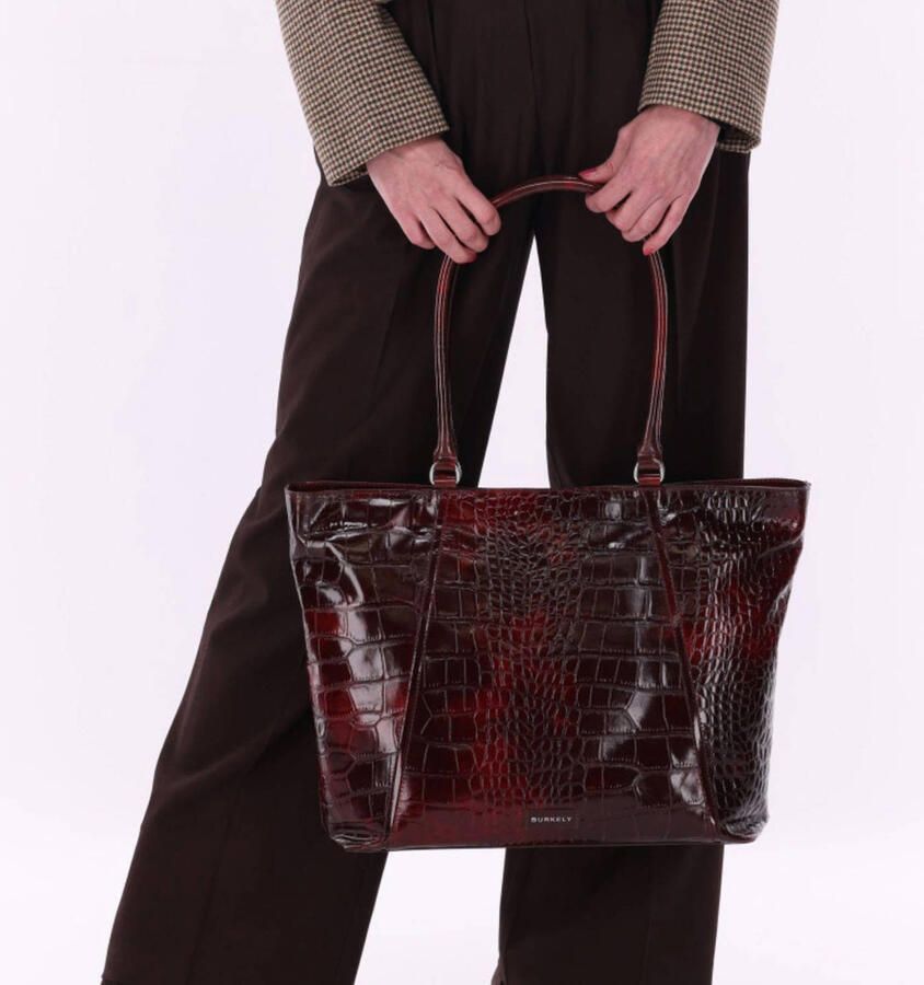 BURKELY leren shopper Cool Colbie met laptopvak bordeauxrood