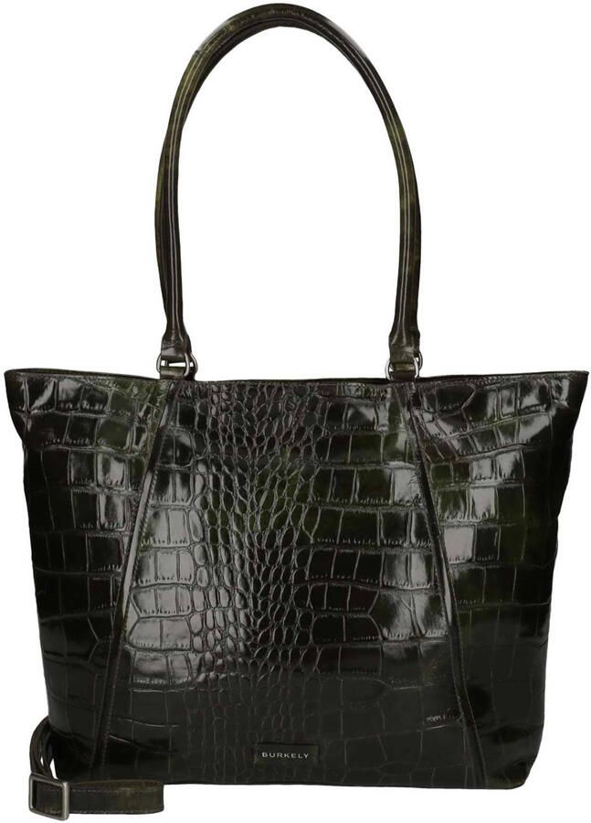 BURKELY leren shopper Cool Colbie met laptopvak kaki