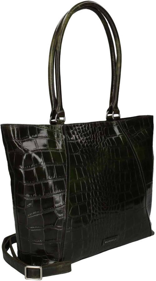BURKELY leren shopper Cool Colbie met laptopvak kaki - Foto 3