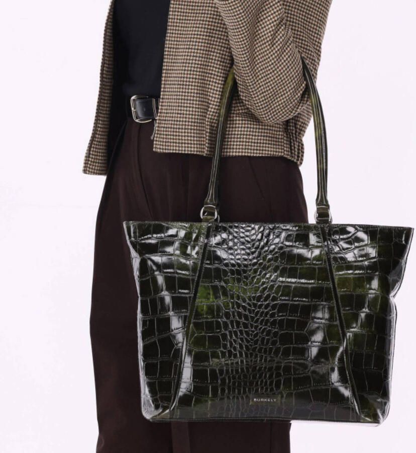 BURKELY leren shopper Cool Colbie met laptopvak kaki - Foto 2