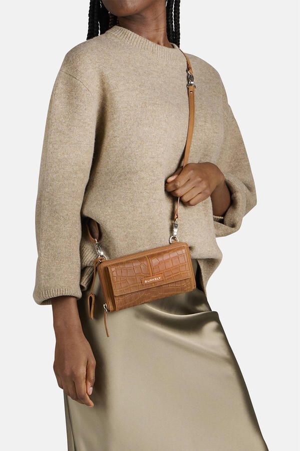 BURKELY leren telefoontasje Cool Colbie met crocoprint cognac - Foto 2