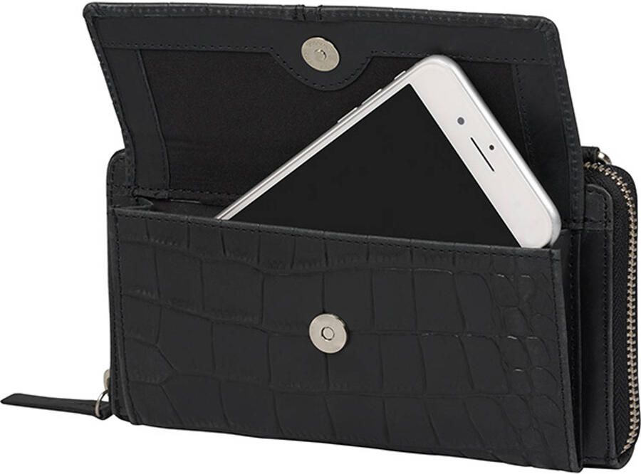 BURKELY leren telefoontasje Cool Colbie met crocoprint zwart - Foto 2