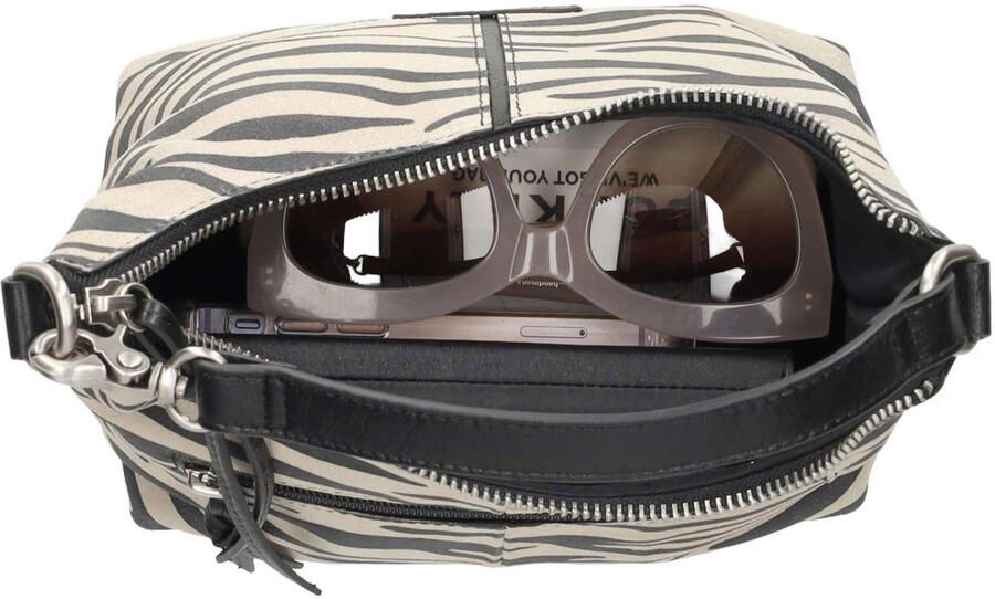 BURKELY schoudertas Animo met zebraprint beige zwart - Foto 3
