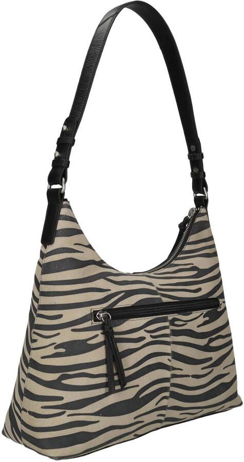 BURKELY schoudertas Animo met zebraprint beige zwart - Foto 3