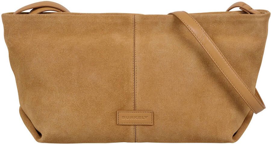 BURKELY suède crossbody tas Vienna cognac