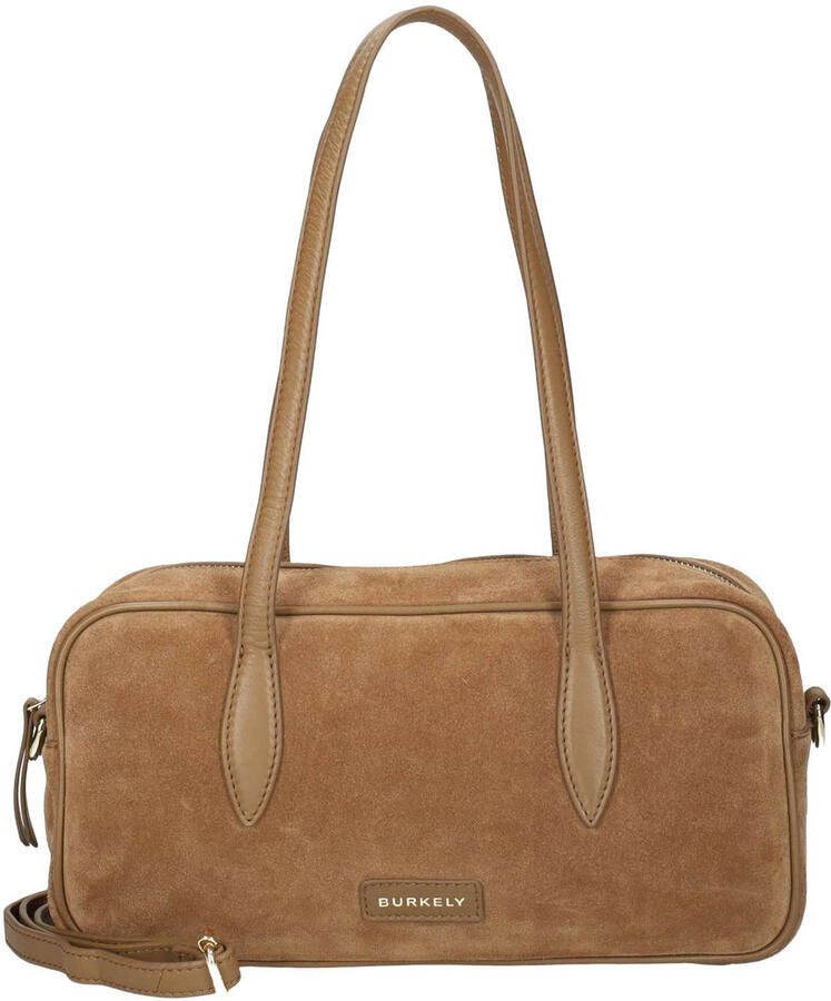 BURKELY suède schoudertas Suzy cognac