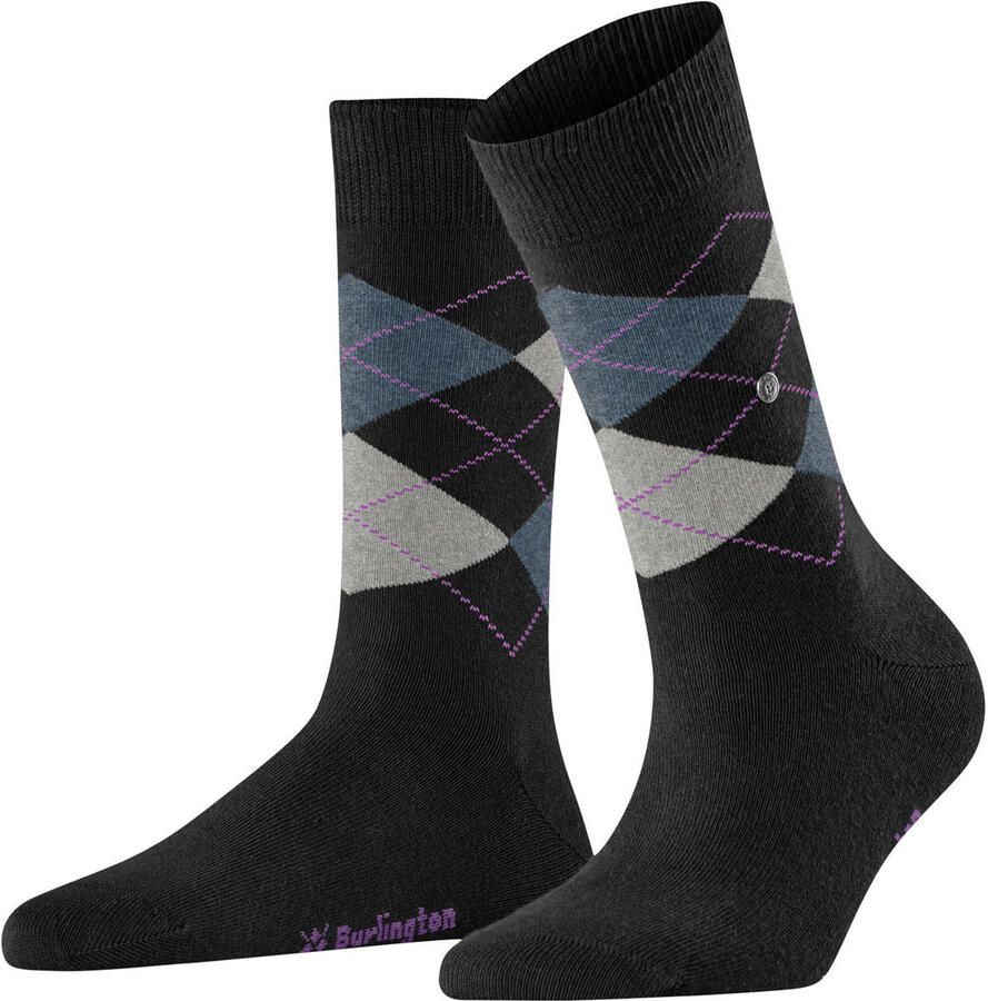 Burlington giftbox sokken Argyle zwart (set van 2) - Foto 2