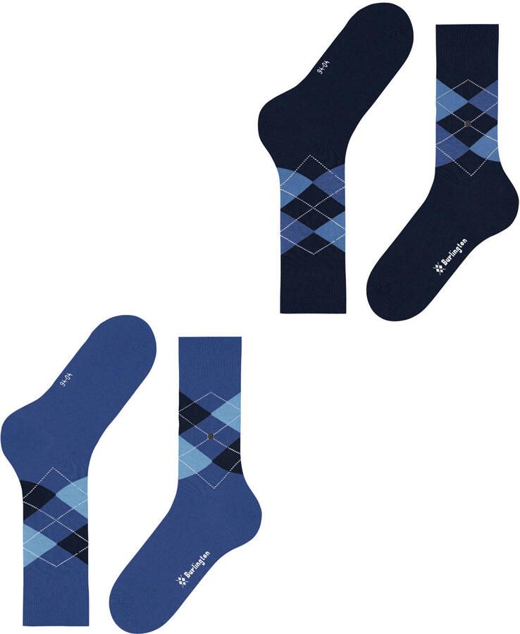 Burlington Sokken met labelapplicatie in een set van 2 paar model 'Everyday Argyle' - Foto 2