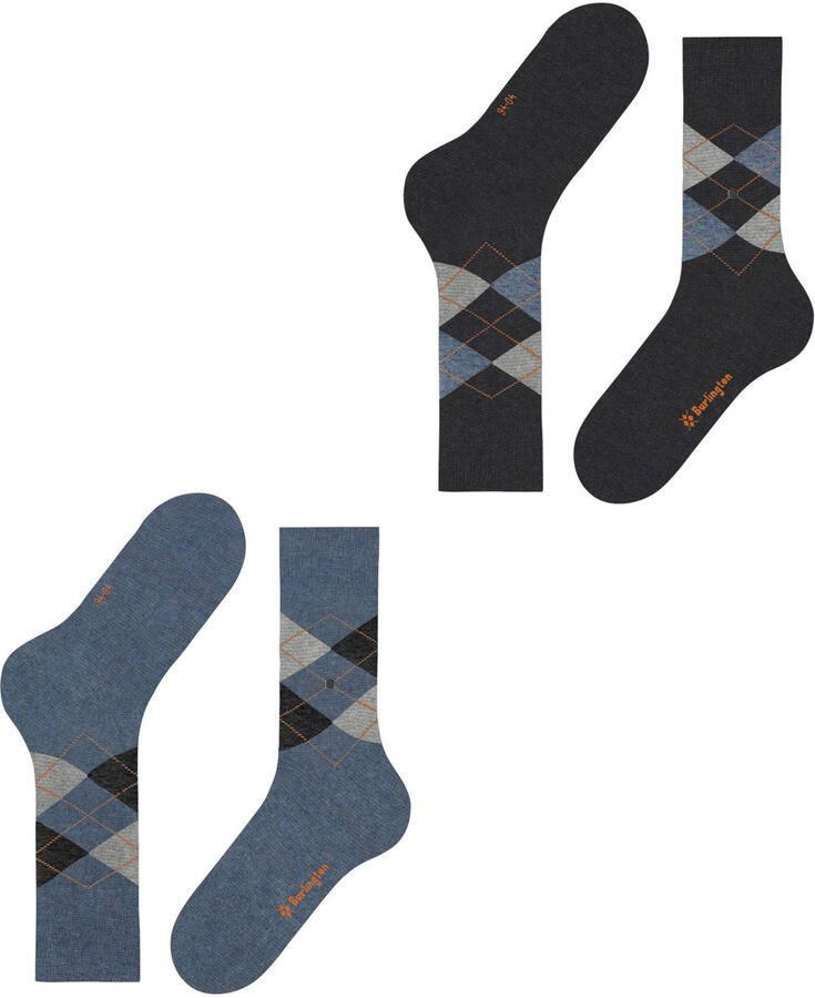 Burlington Sokken met labelapplicatie in een set van 2 paar model 'Everyday Argyle' - Foto 3