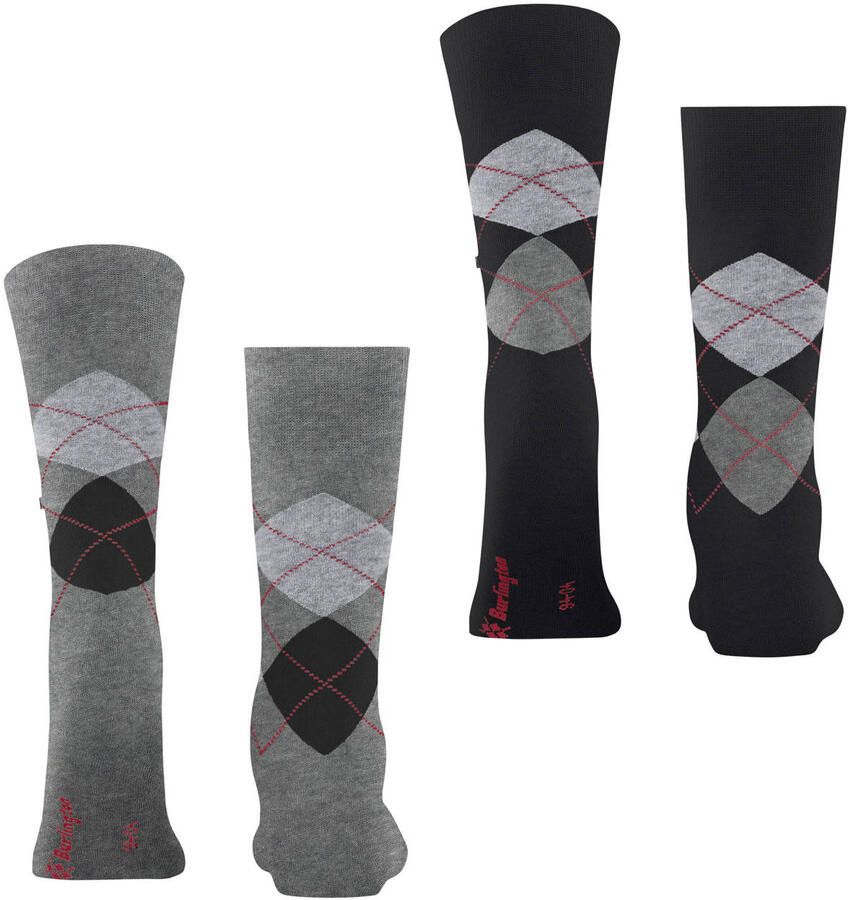 Burlington Sokken met labelapplicatie in een set van 2 paar model 'Everyday Argyle' - Foto 2