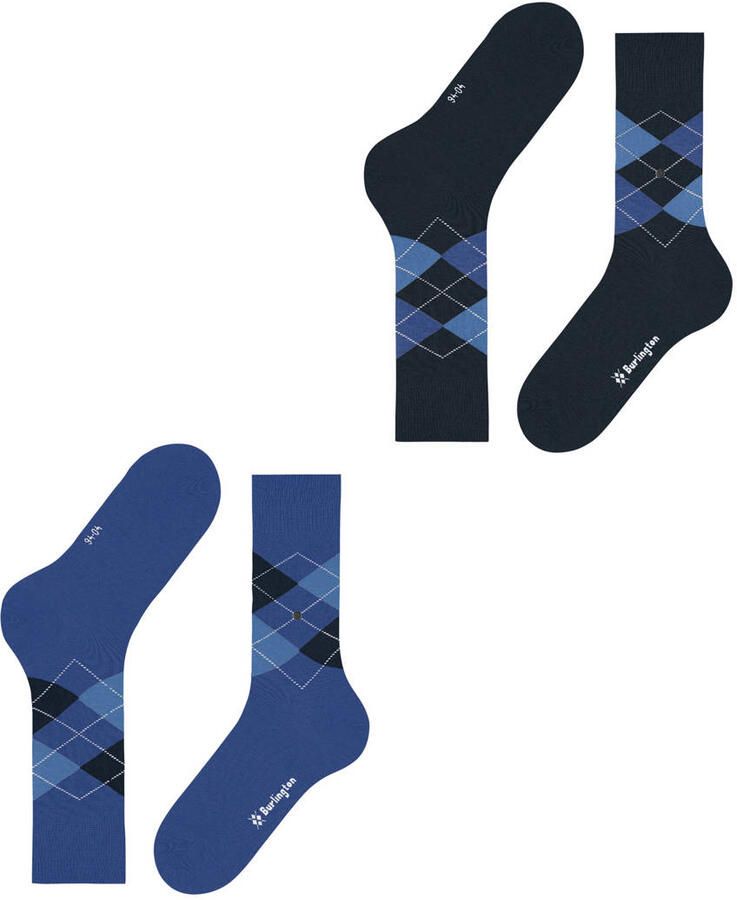 Burlington Sokken met labelapplicatie in een set van 2 paar model 'Everyday Argyle' - Foto 2