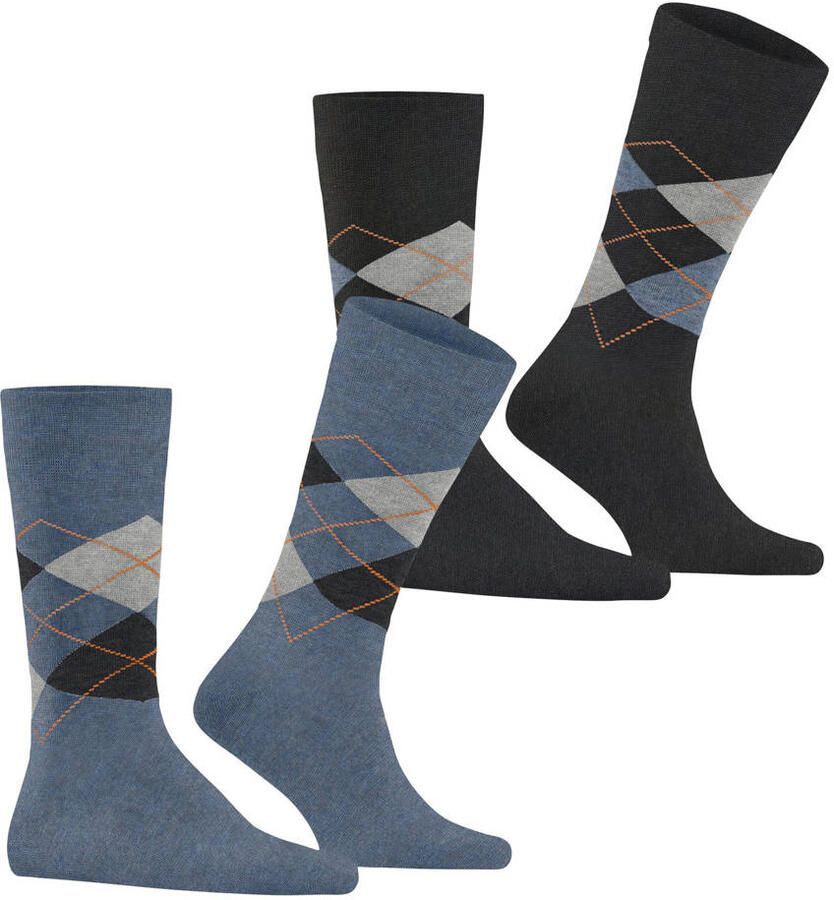 Burlington Sokken met labelapplicatie in een set van 2 paar model 'Everyday Argyle' - Foto 2