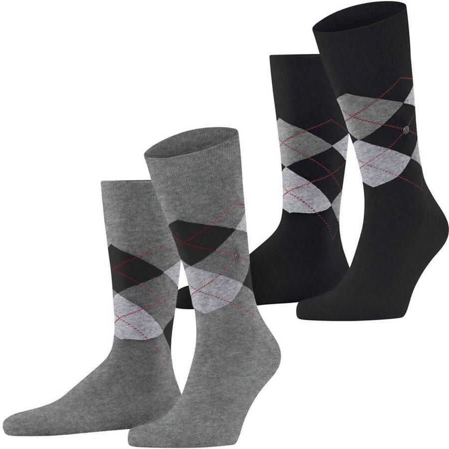 Burlington Sokken met labelapplicatie in een set van 2 paar model 'Everyday Argyle' - Foto 3